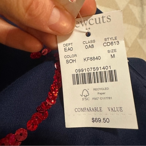 J crew Girls' sequin heart sweatshirt - Picture 2 of 3